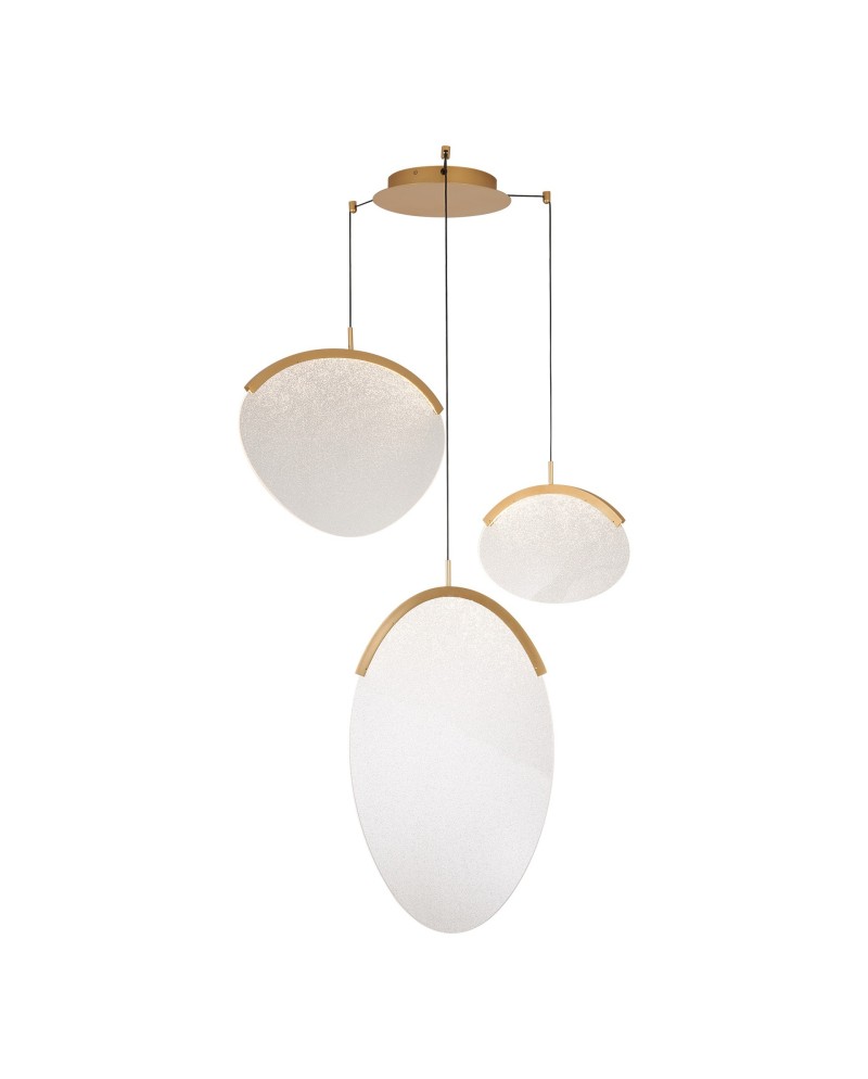 OASIS * LAMPARA LED 40W ORO - 3 COLGANTES - DIMABLE TRIAC